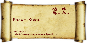 Mazur Keve névjegykártya